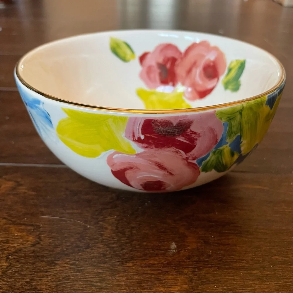 Vintage Anthropologie 2 PIECE Anais Bowl + Dinner Plate set